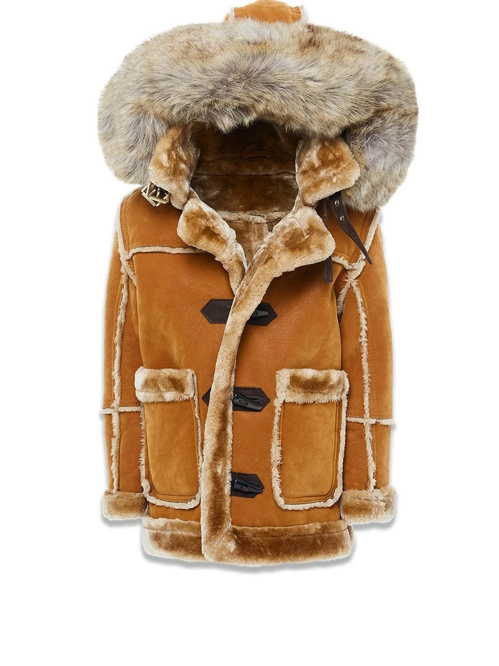 Jordan Craig Green Faux Shearling-Trim Kids Pea Coat